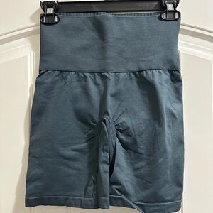 High-Waisted Blue Biker Shorts